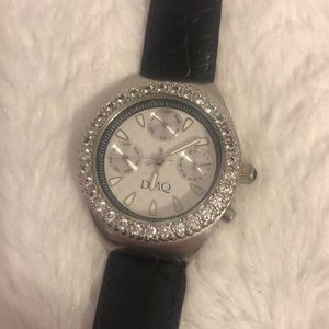 Black Diamonique Rhinestone Watch